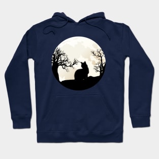 cat  in the moonlight gifts Hoodie